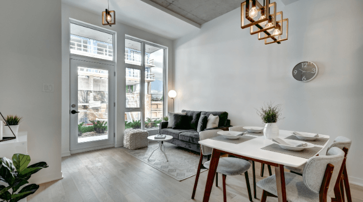 A spotless apartment professionally cleaned in Austin, TX.